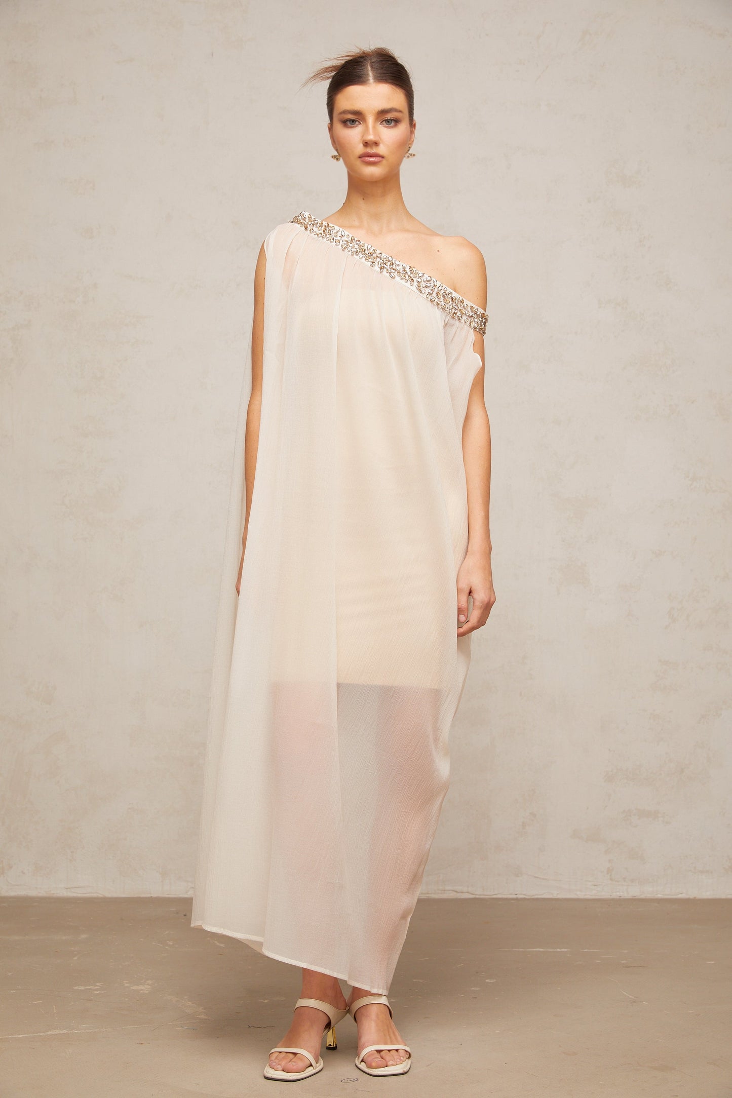 Austen crystal-embellished semi-sheer maxi dress