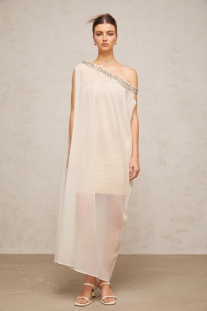 Austen crystal-embellished semi-sheer maxi dress