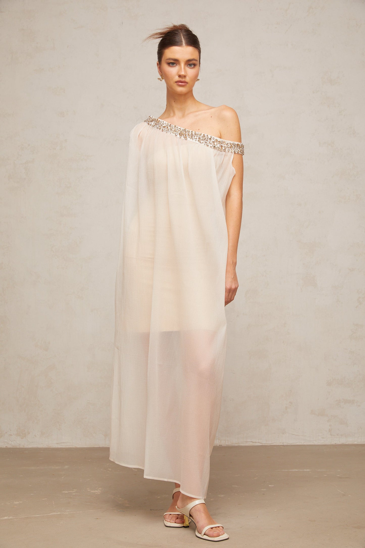 Austen crystal-embellished semi-sheer maxi dress