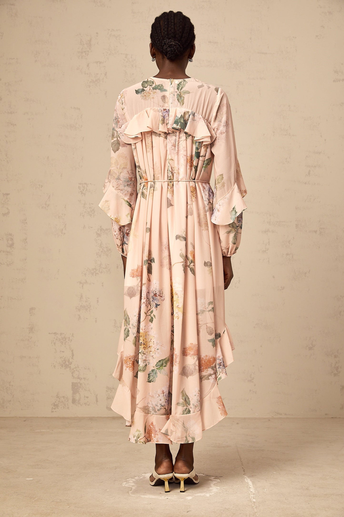 Patricia ruffled-trim floral-print midi dress