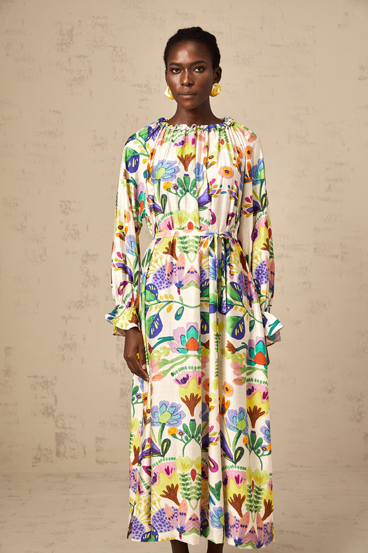 Adalasia paisley-print poplin midi dress