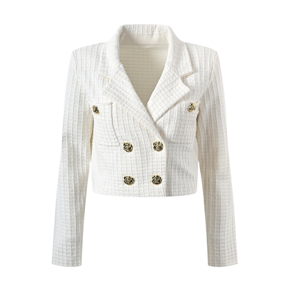 Élodie waffle-knit jacket & skirt matching set