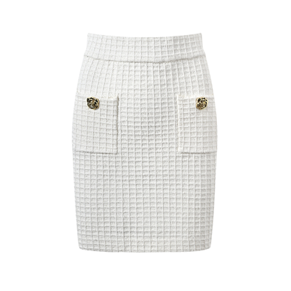 Élodie waffle-knit jacket & skirt matching set