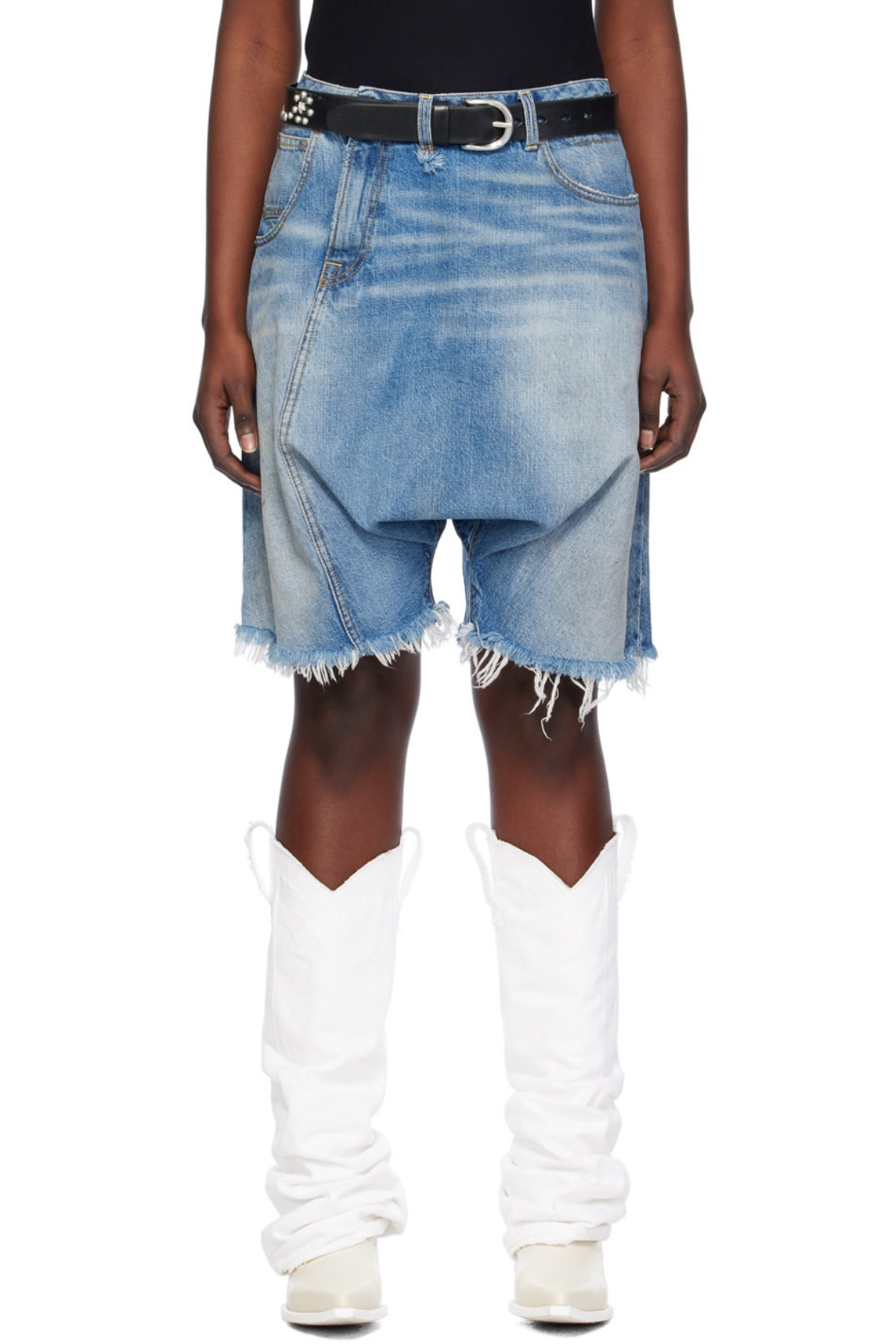 Natelie  Blue Twister Denim Shorts