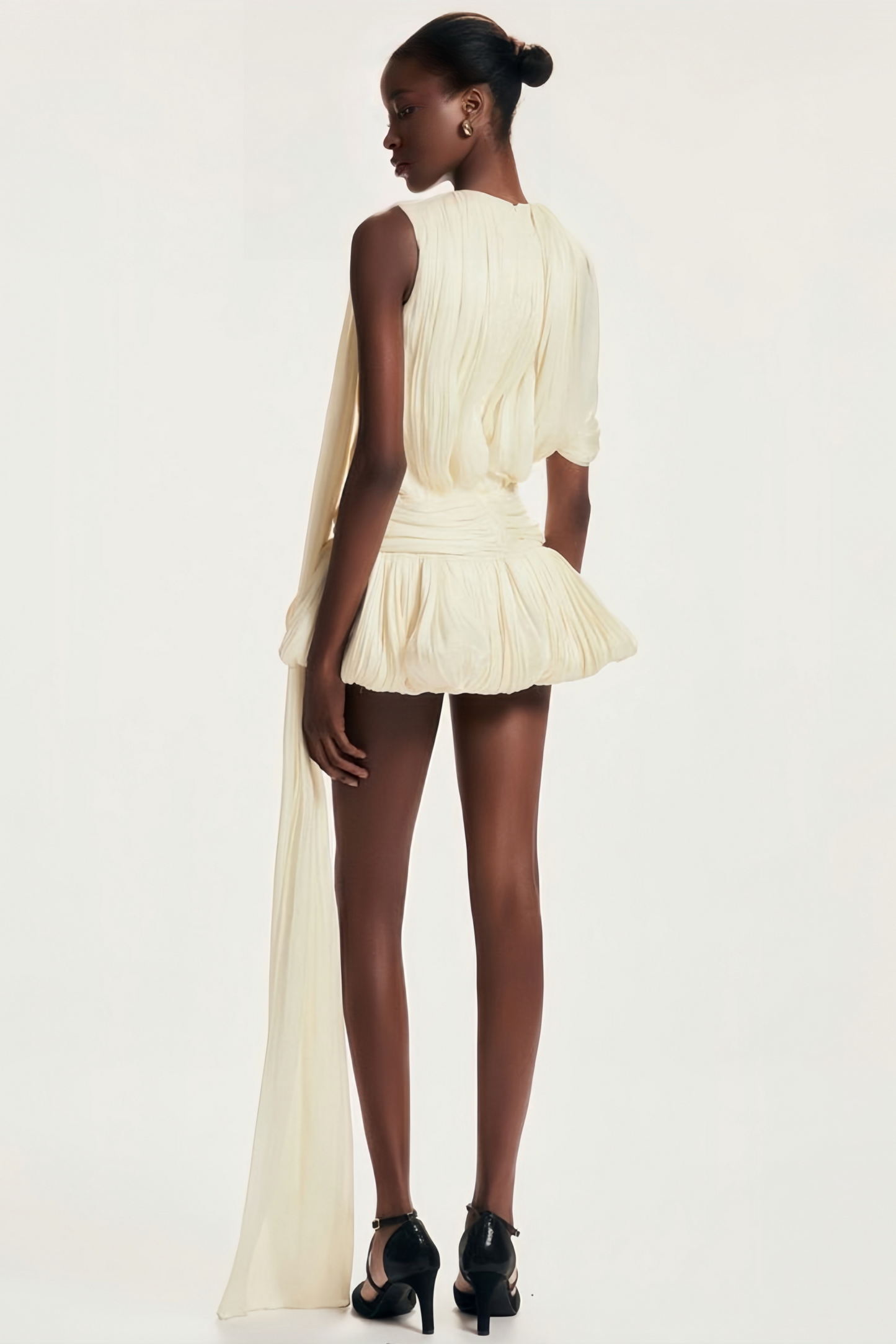 Cyrielle pleated ribbon-design mini dress