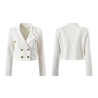 Élodie waffle-knit jacket & skirt matching set