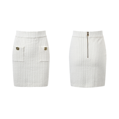 Élodie waffle-knit jacket & skirt matching set