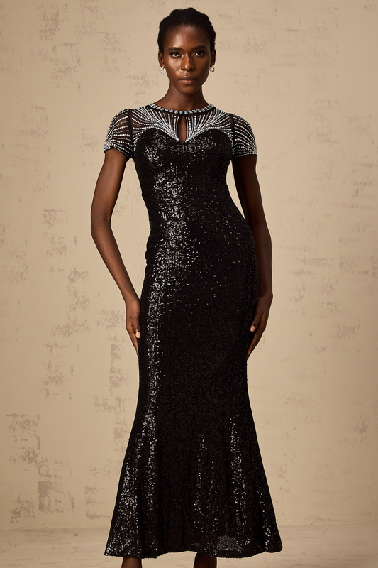 Blair black sequined cut-out maxi dress (US Only)