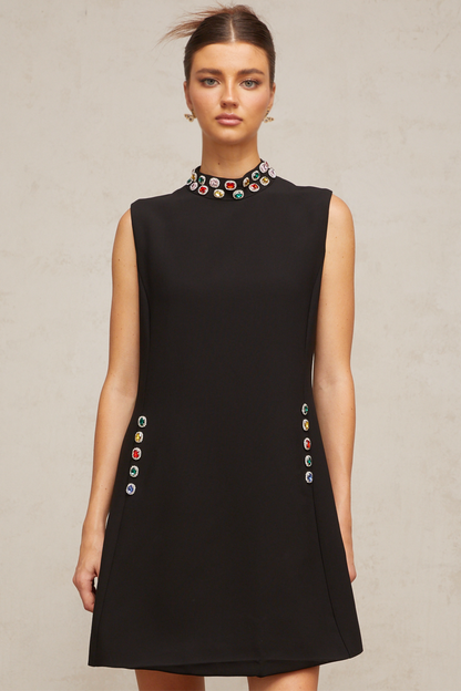 Xanthe crystal-embellished sleeveless mini dress