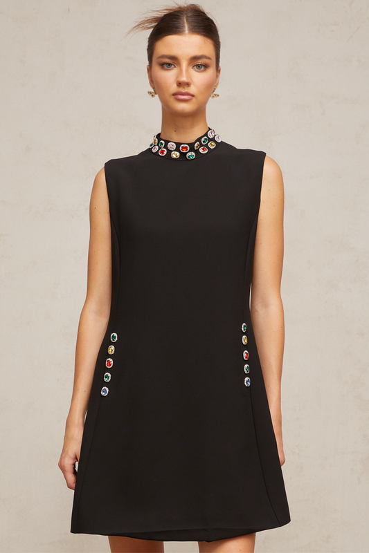 Xanthe crystal-embellished sleeveless mini dress