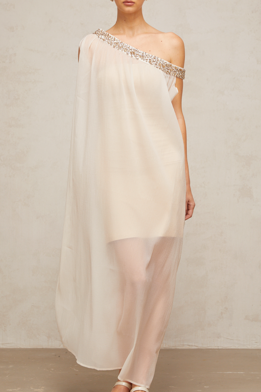 Austen crystal-embellished semi-sheer maxi dress