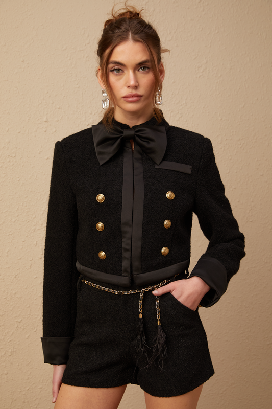 Antonia black tweed jacket