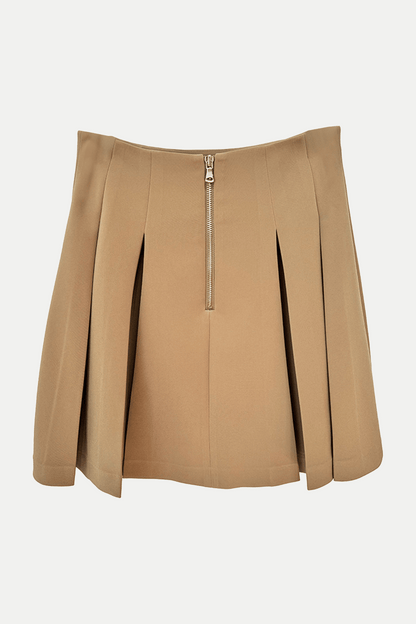 Asina Gold Buttoned Mini Skirt - Khaki