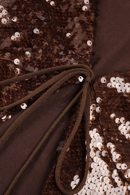 Aubelin Sequin Two Piece Set - Brown