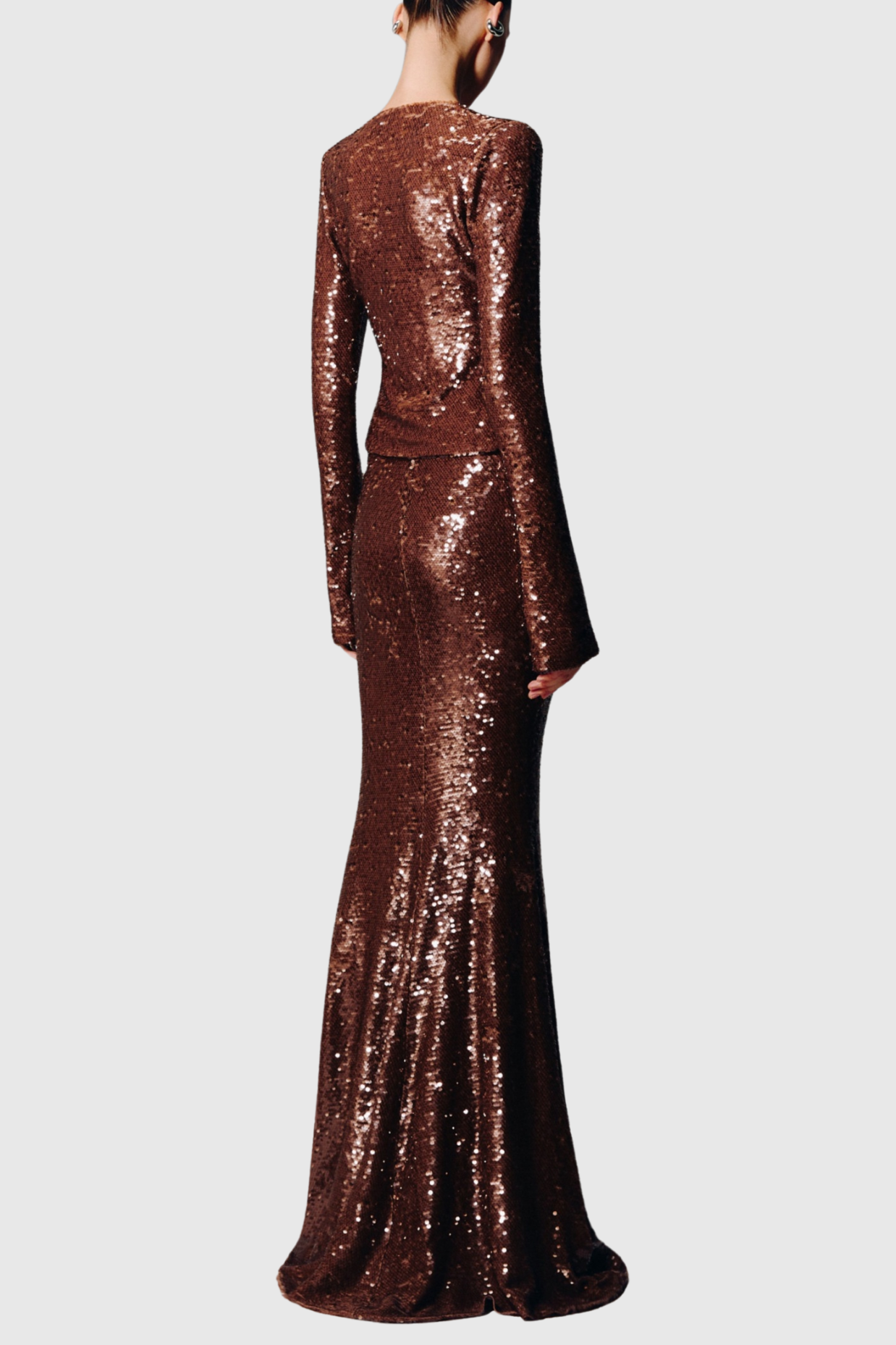 Aubelin Sequin Two Piece Set - Brown