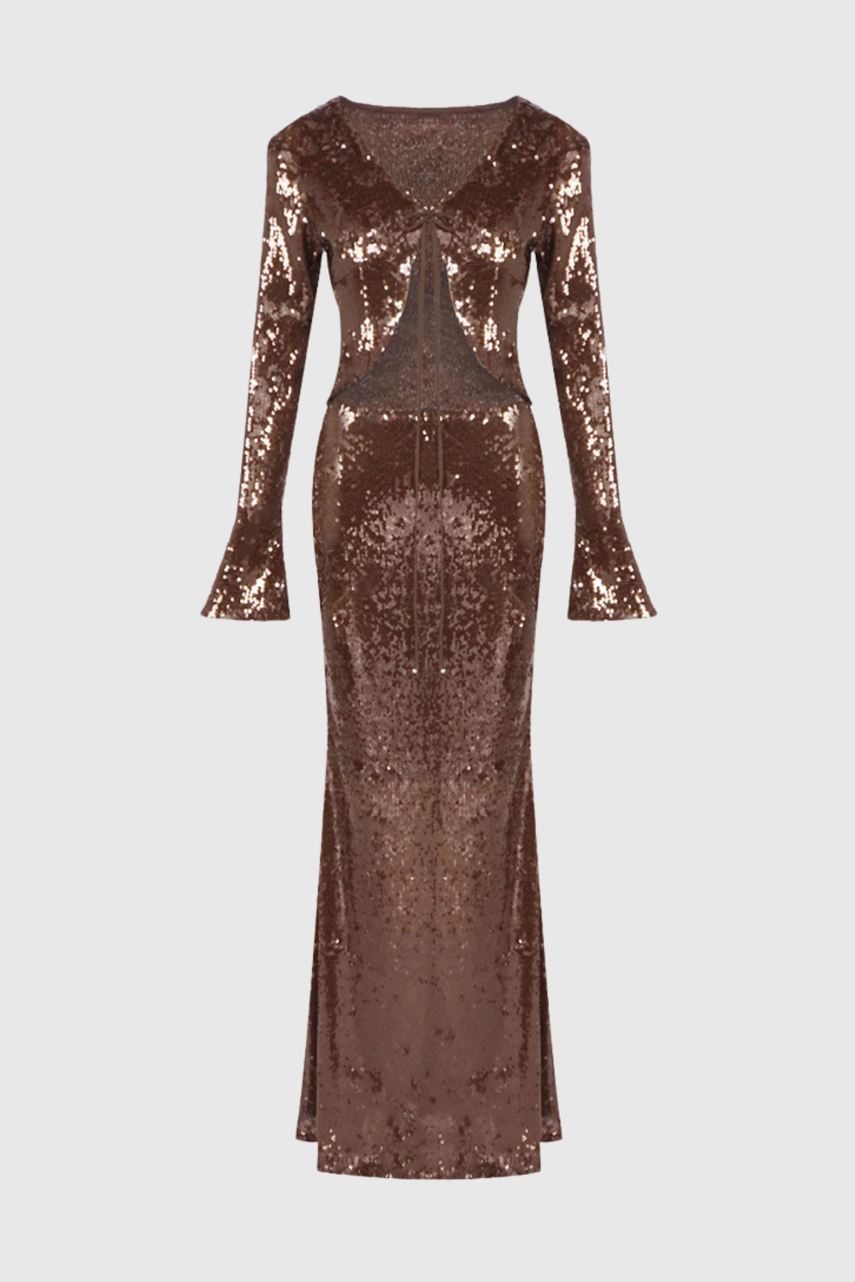 Aubelin Sequin Two Piece Set - Brown