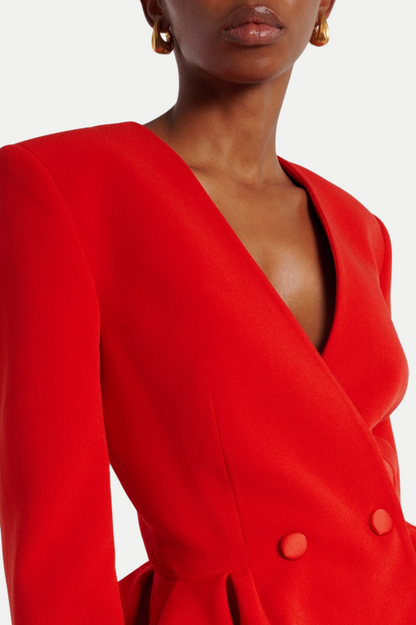 Audith Ruffled Blazer Two Piece Set