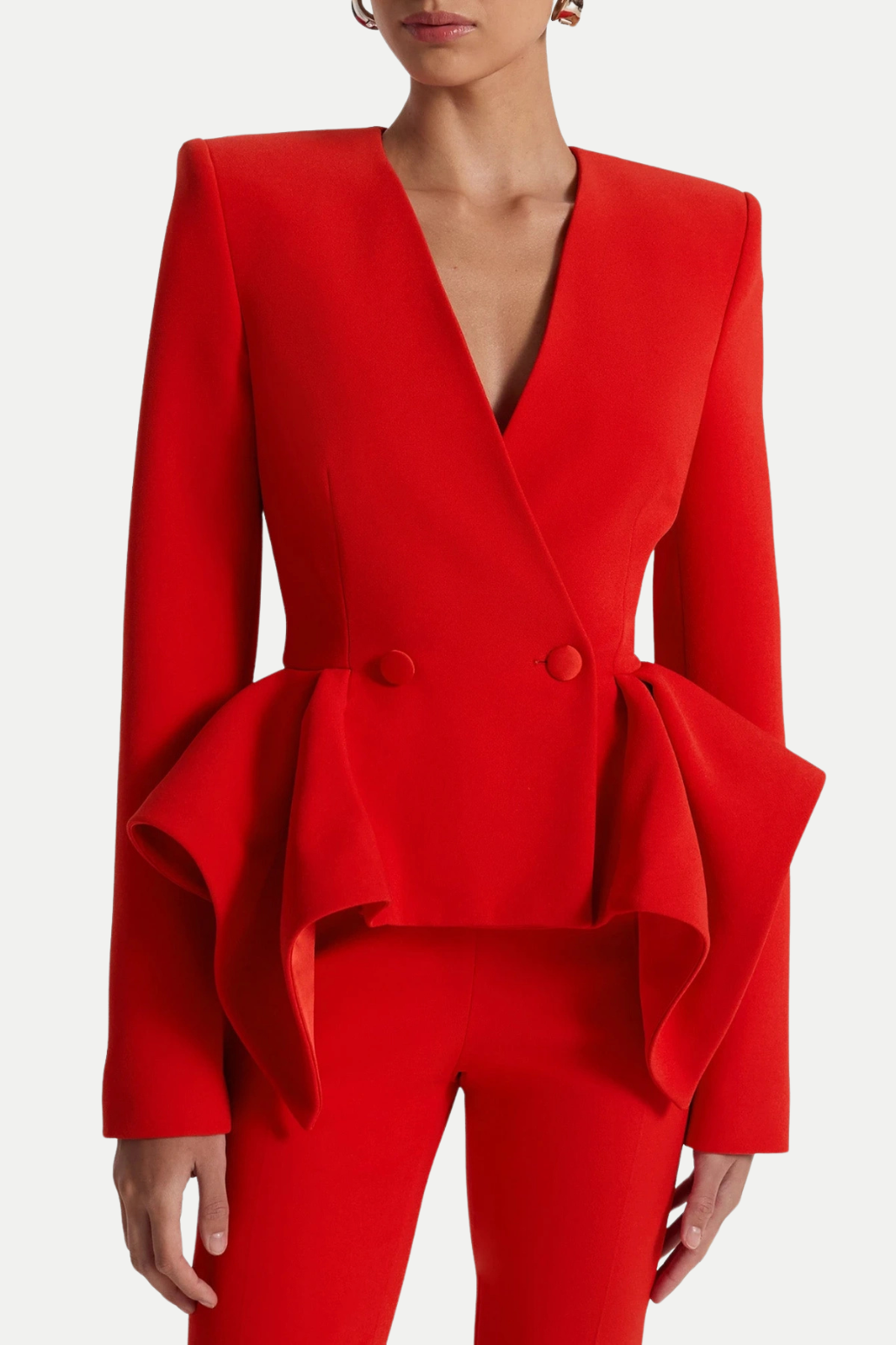 Audith Ruffled Blazer Two Piece Set