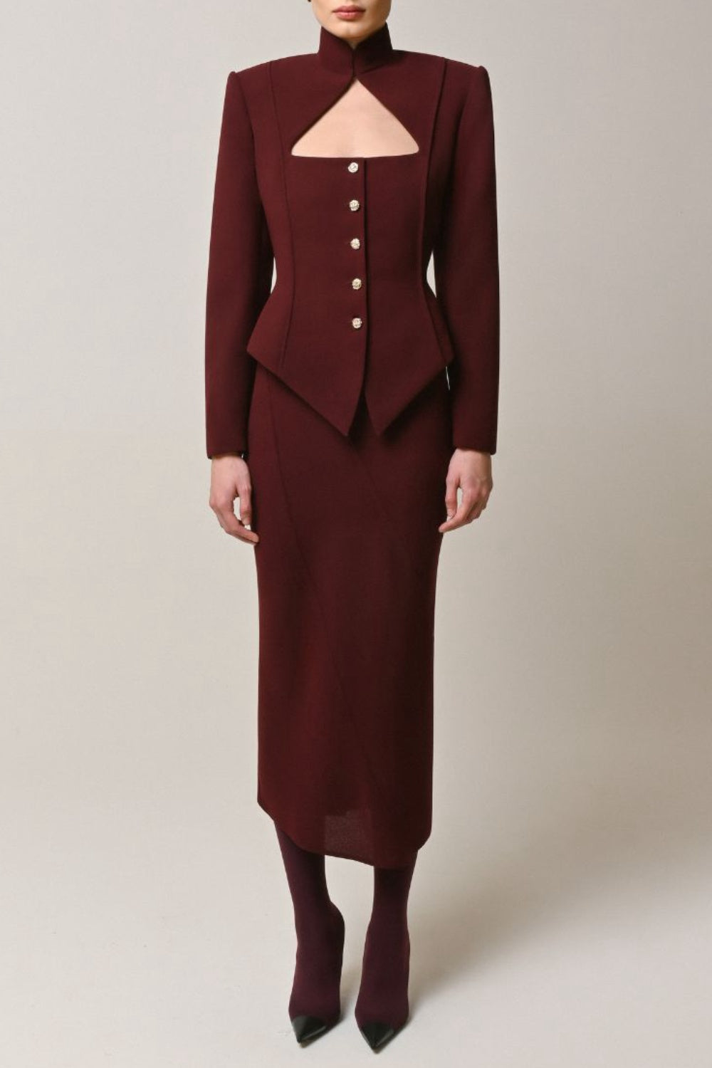 Aymee Cutout Button Blazer