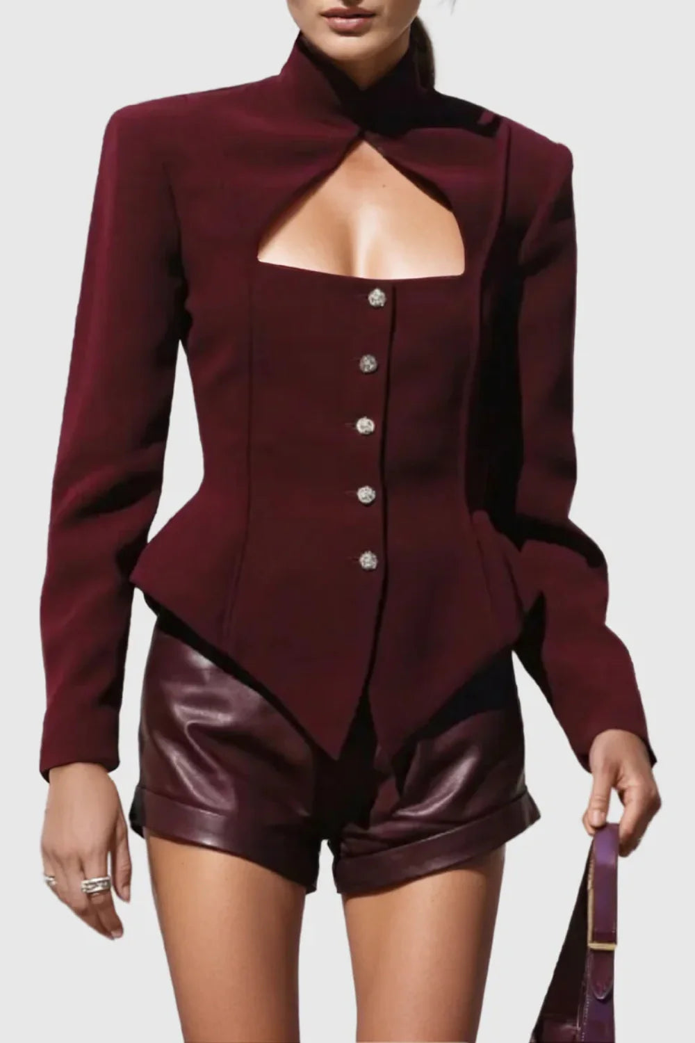 Aymee Cutout Button Blazer