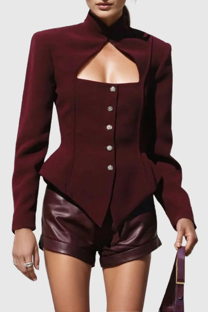 Aymee Cutout Button Blazer