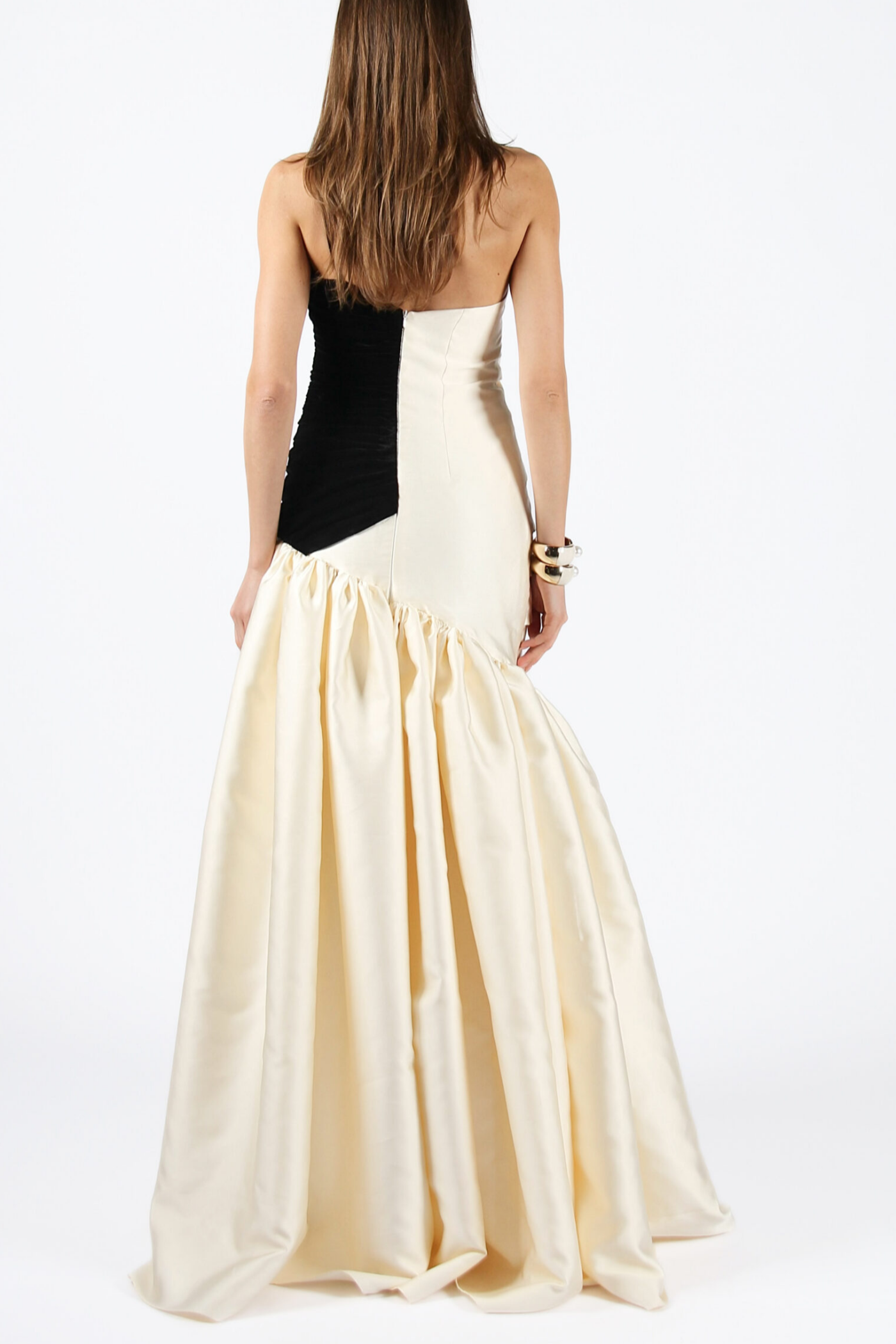 Bahar One Shoulder Satin Ruched Maxi Dress