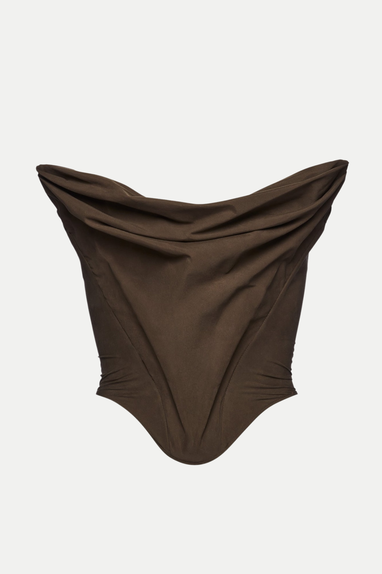 Balius Draped Satin Corset - Green