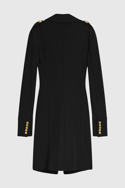 Baraia Asymmetric Gold-buttoned Embellished Coat