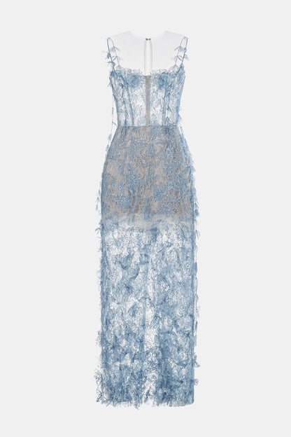 Batya Lace Sleeveless Midi Dress - Blue