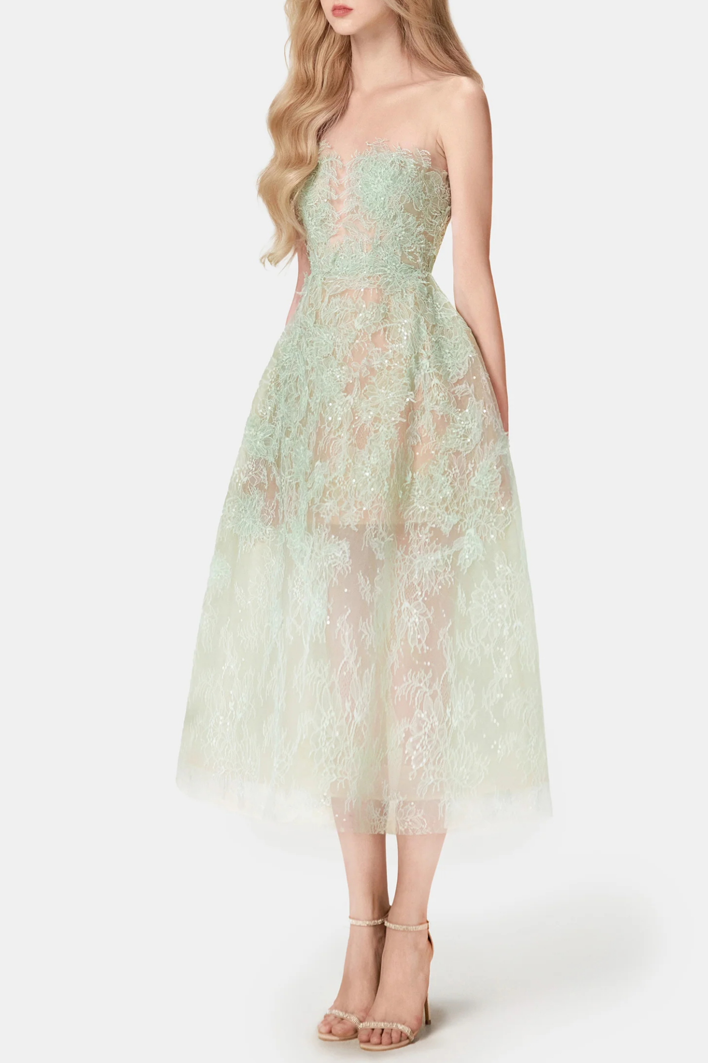 Batya Lace Sleeveless Midi Dress - Mint