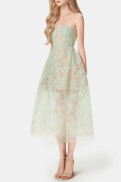 Batya Lace Sleeveless Midi Dress - Mint