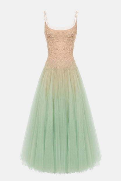 Bitzer Mint Ombre Lace Jacquard Midi Dress