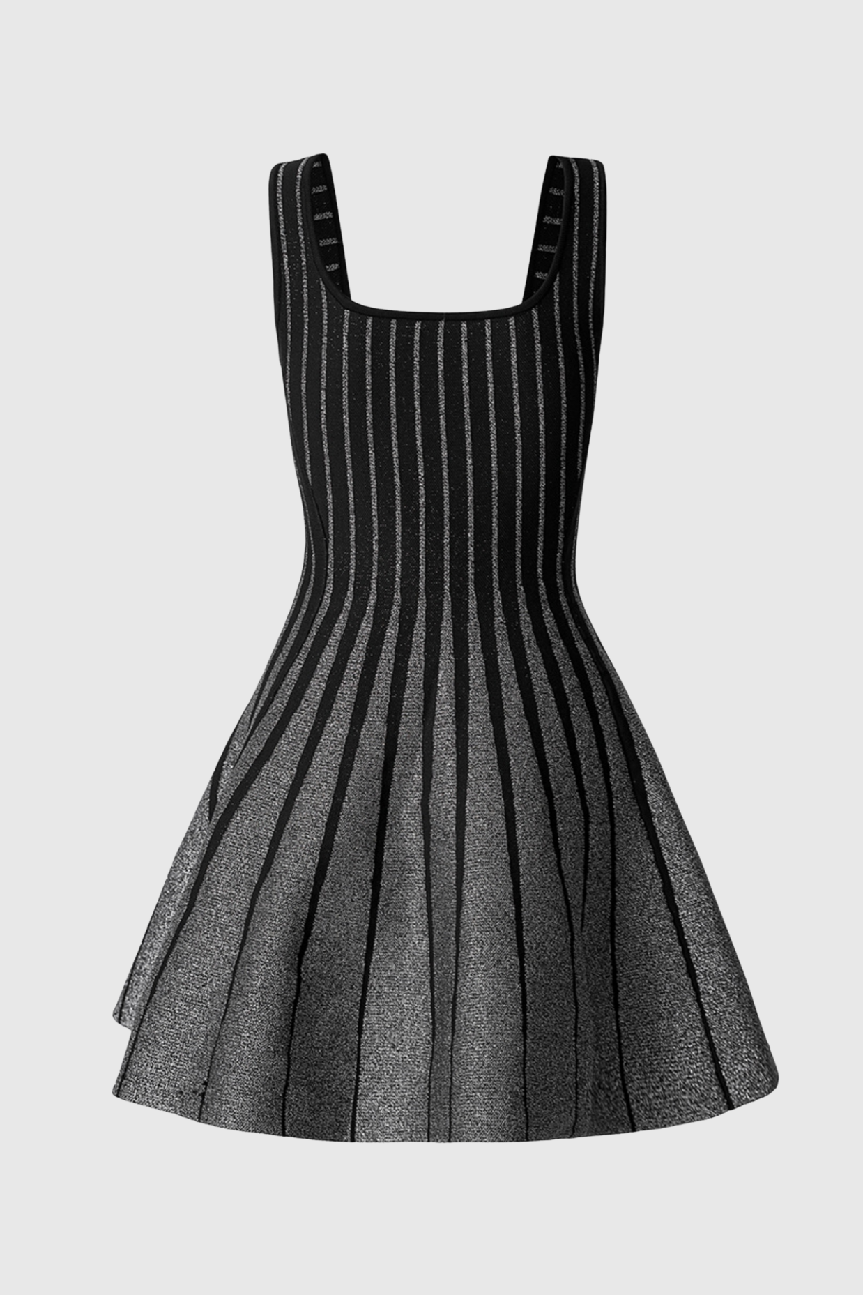 Bolboli Glitter Jacquard Knit Flared Mini Dress