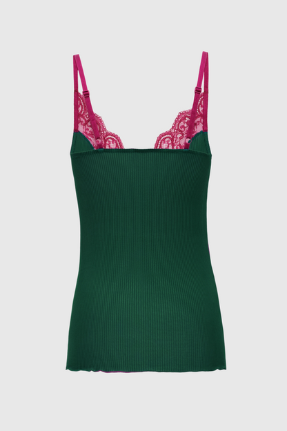 Brandra Lace-trimmed Tank Top - Green