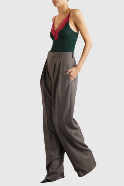 Brandra Lace-trimmed Tank Top - Green