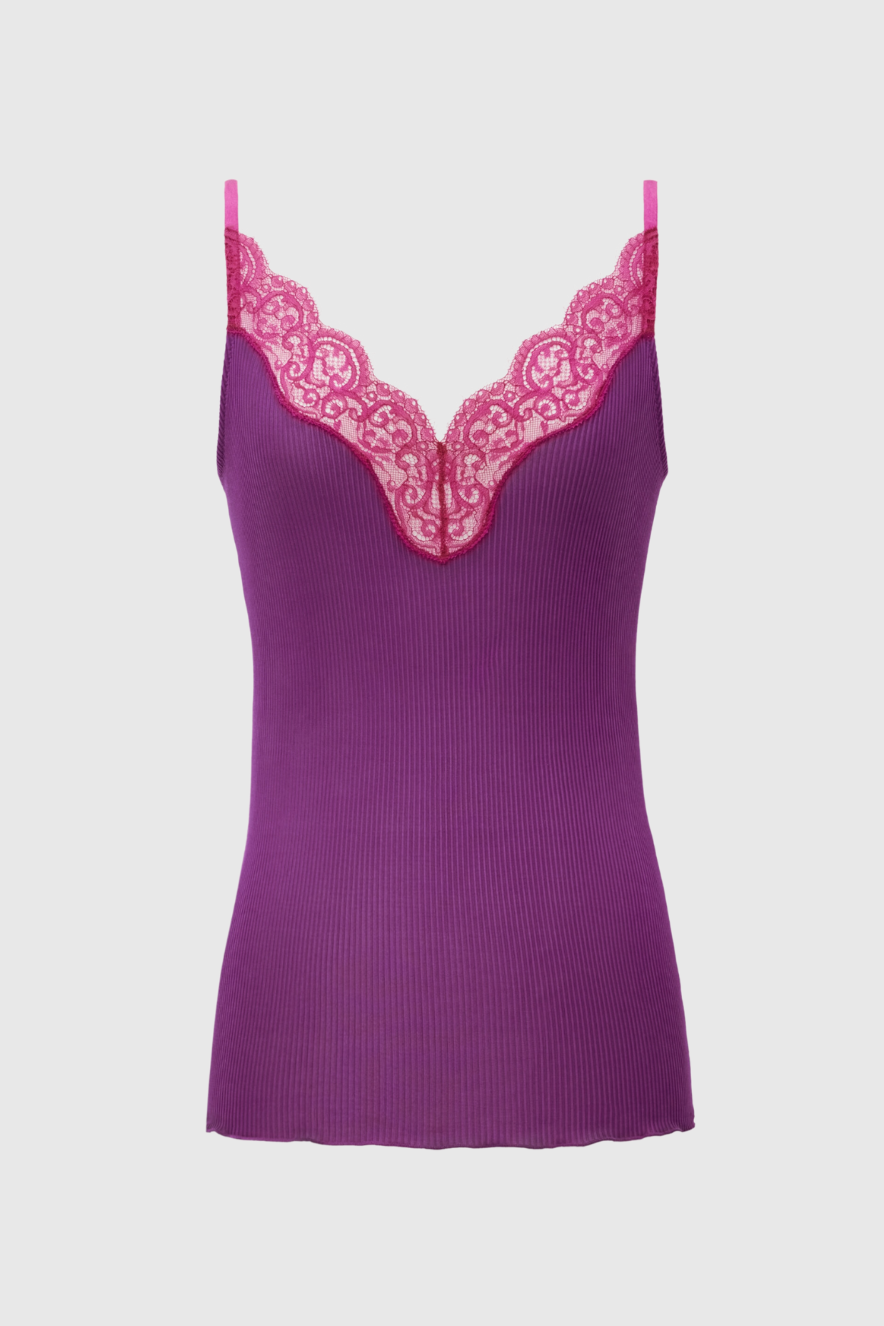 Brandra Lace-trimmed Tank Top - Purple