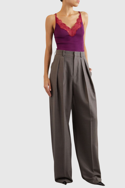 Brandra Lace-trimmed Tank Top - Purple