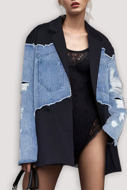 Brenna  Denim Patchwork Coat