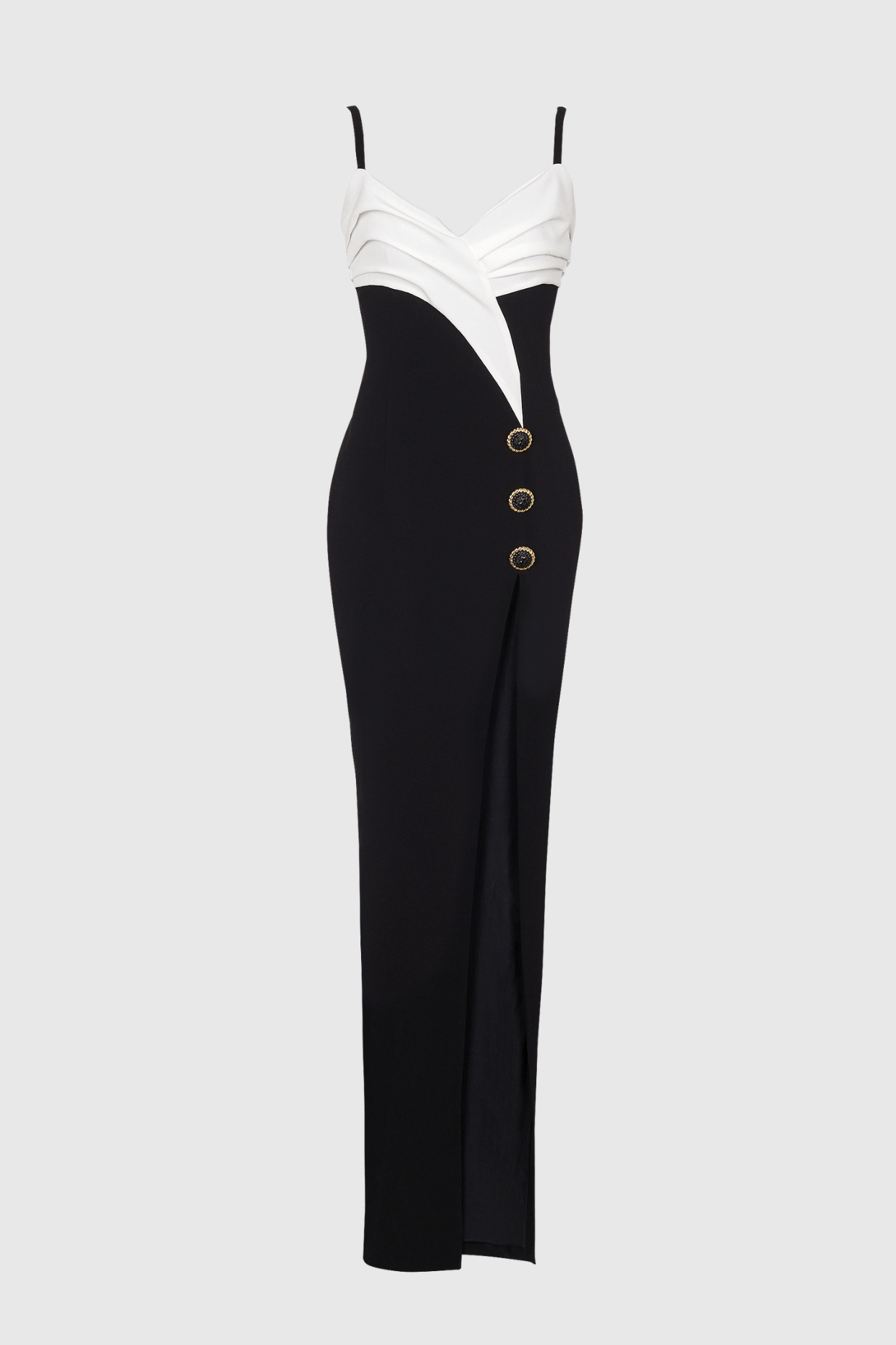 Bruna Two-Tone Split Maxi Bandage Dress