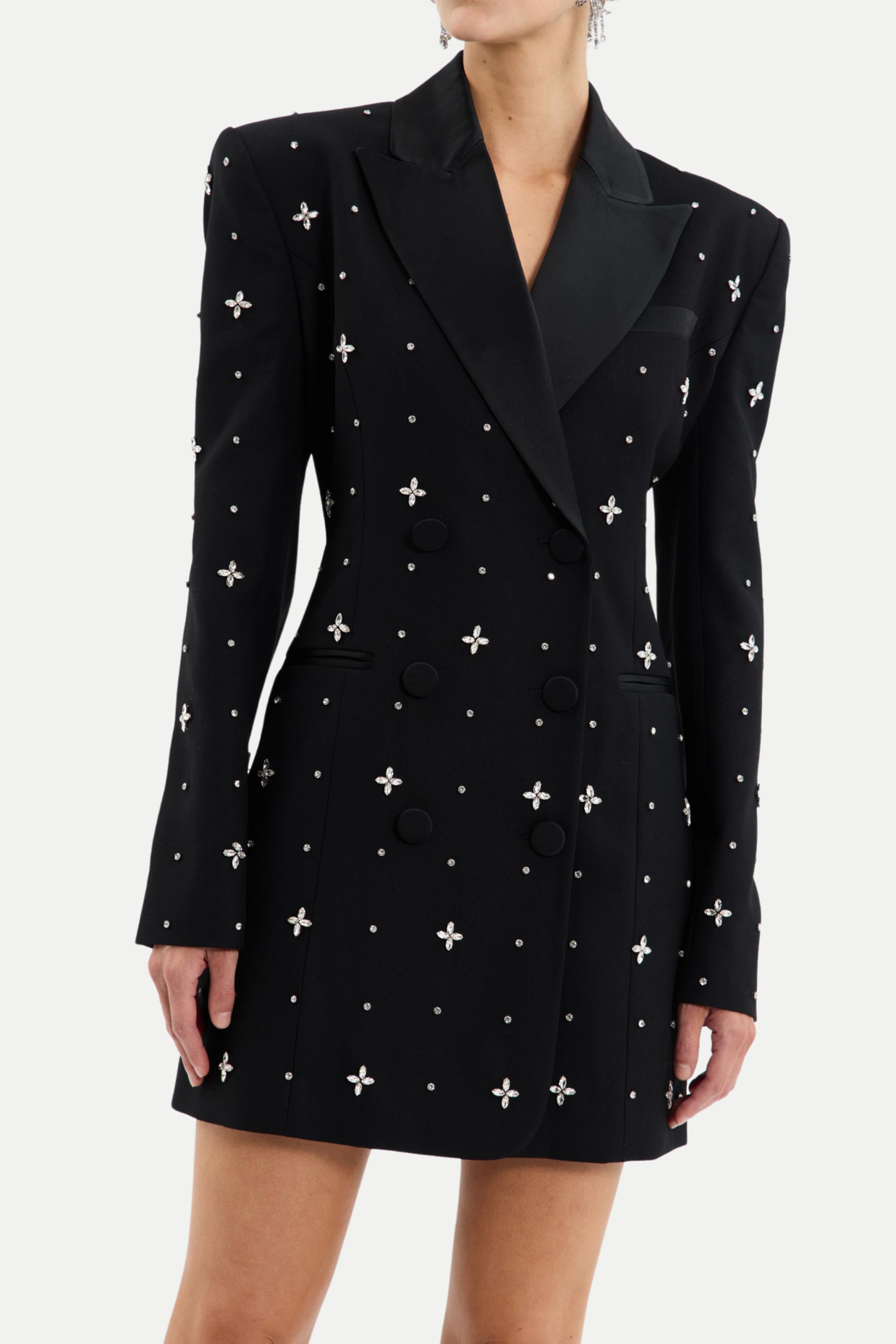 Cachi Diamante Embellished Blazer Mini Dress