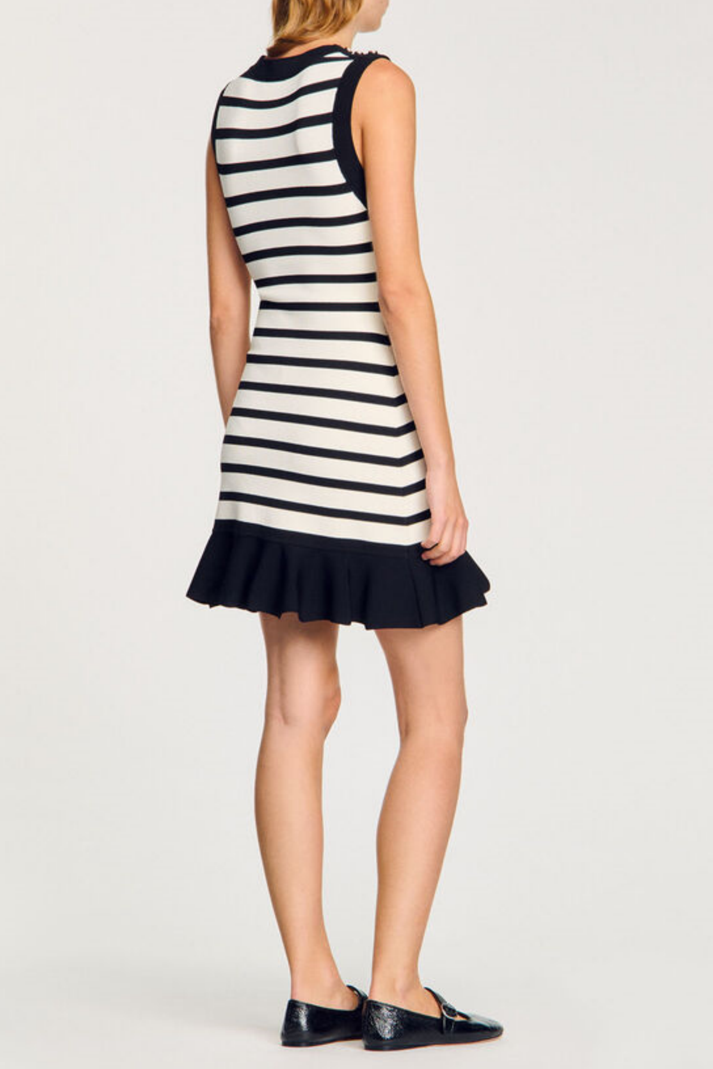 Cactus Striped Knit Sleeveless Mini Dress