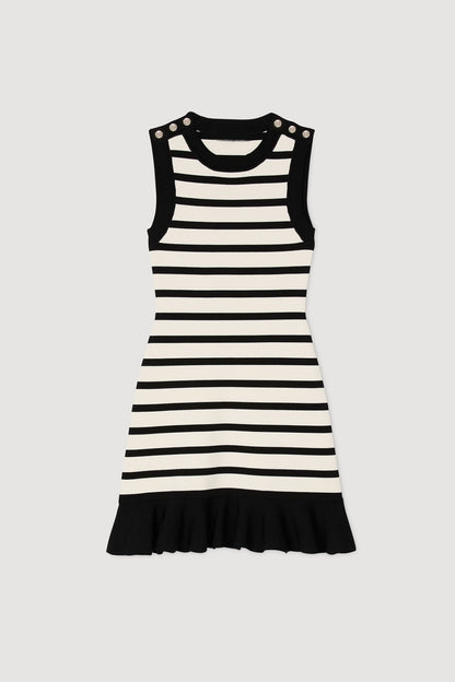 Cactus Striped Knit Sleeveless Mini Dress