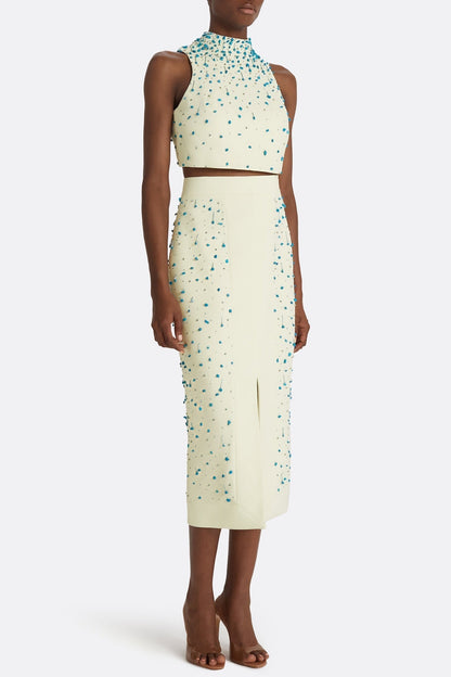 Cadee Turquoise Embellished Two Piece Set