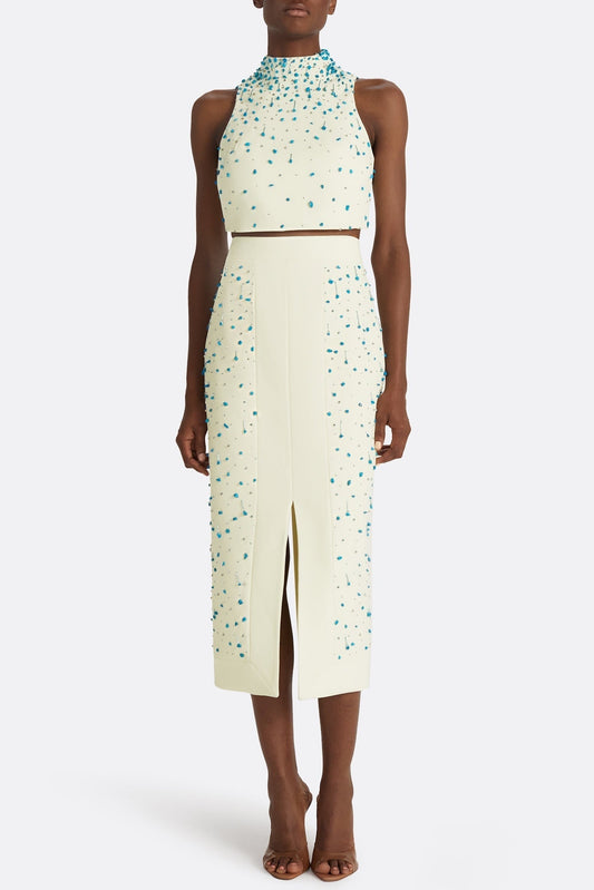 Cadee Turquoise Embellished Two Piece Set