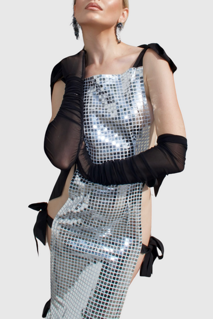 Bevverly Mirrow Bow Cutout Maxi Dress