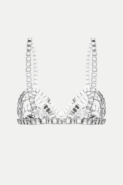 Cael Crystal Bra - Silver