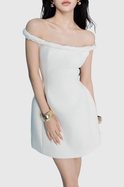 Calwa Off Shoulder Flare Mini Dress