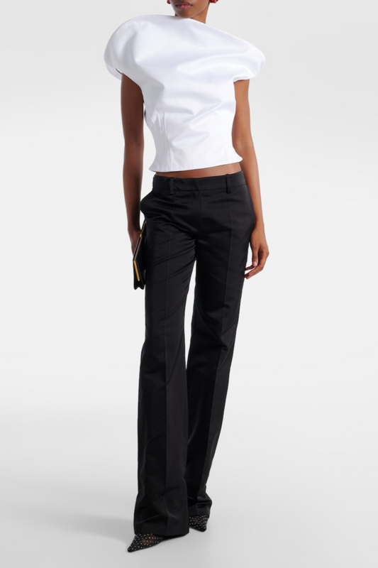 Careaga Asymmetrical Off Shoulder Top - White