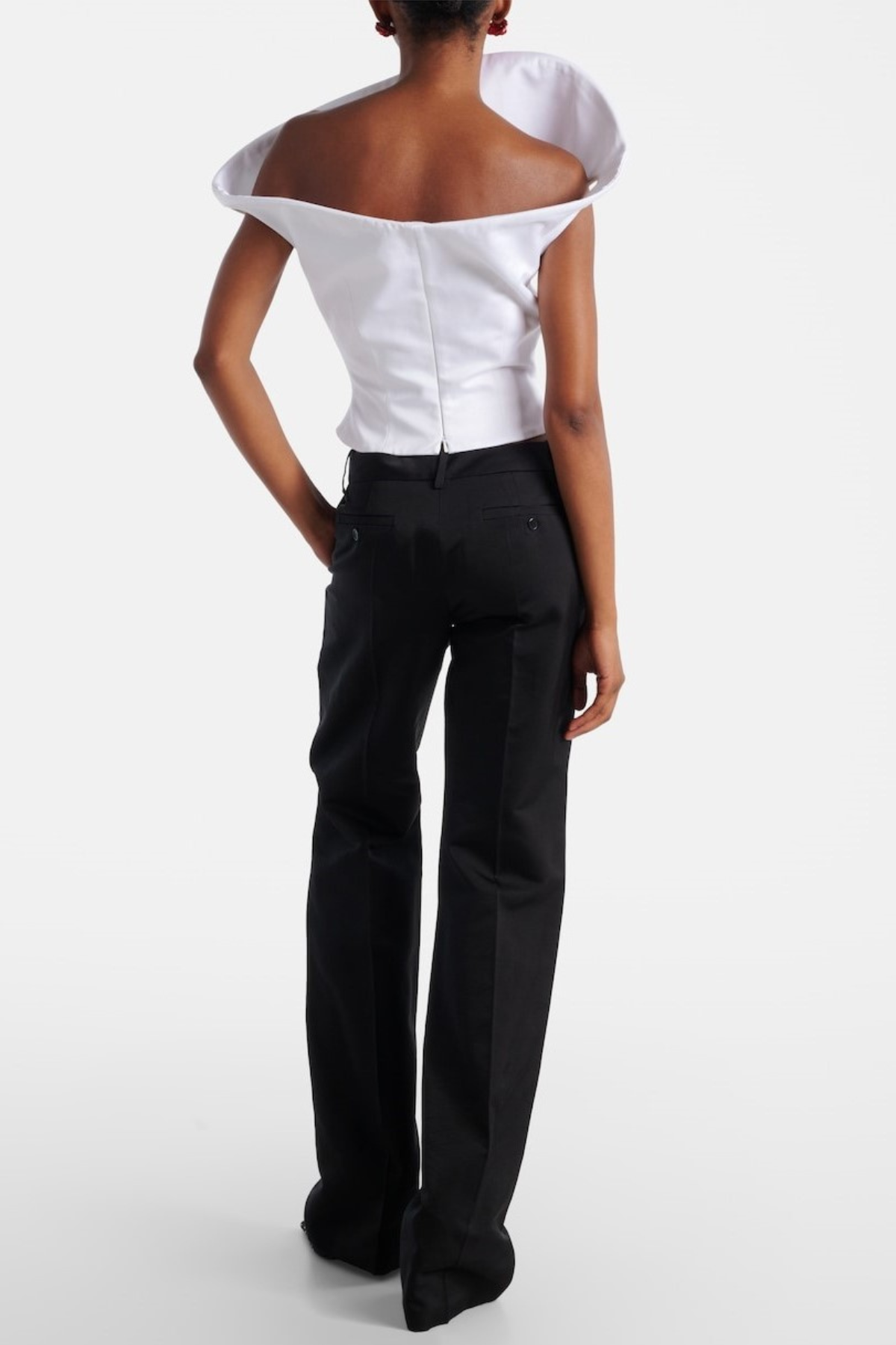 Careaga Asymmetrical Off Shoulder Top - White