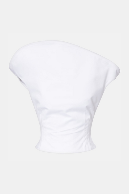 Careaga Asymmetrical Off Shoulder Top - White